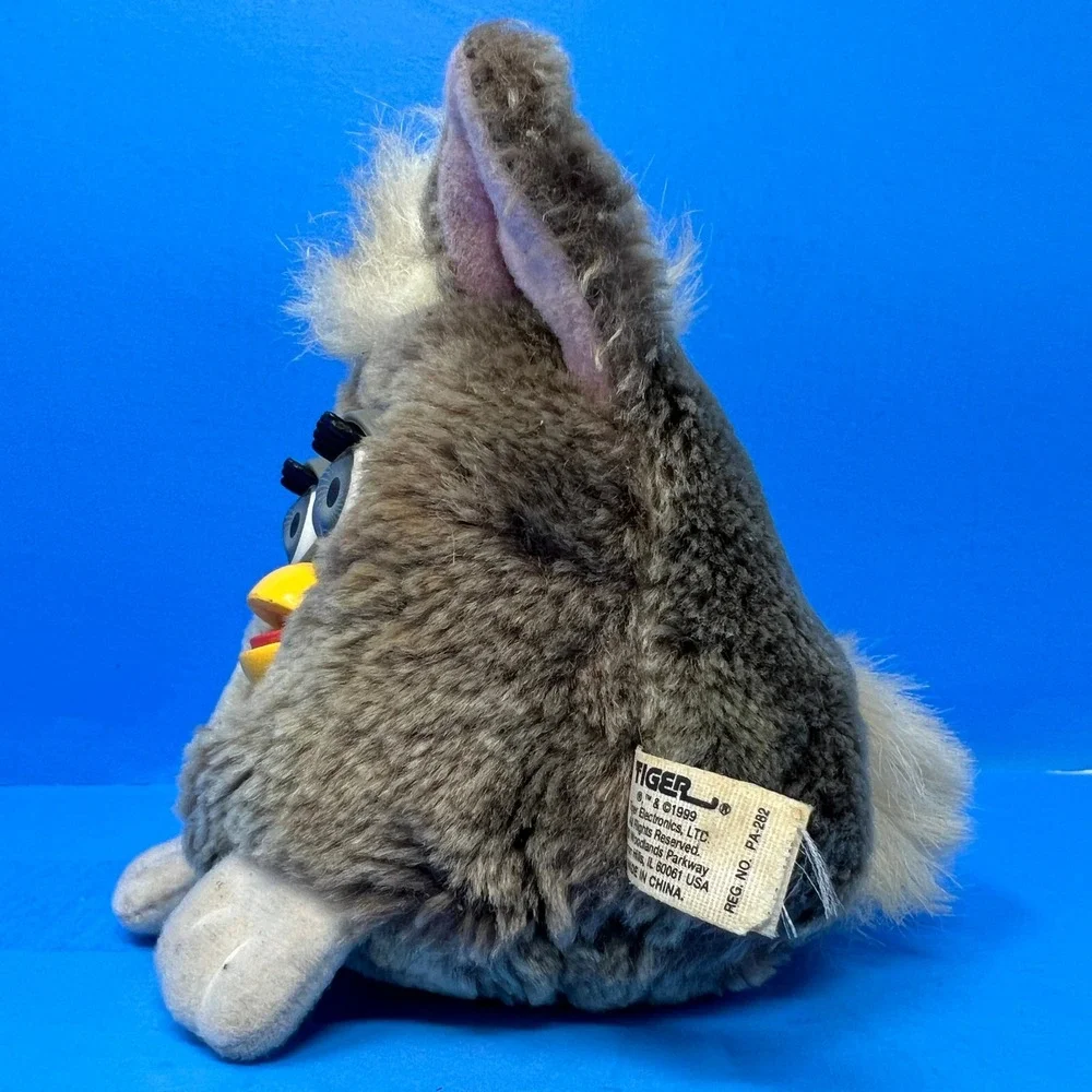 Tiger Furby Buddies 4 Inch Grey Owl Vintage 1999 Bean Bag Plush Toy